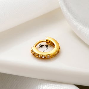 1 Piece Simple Series Simple Geometric Copper  Gold Color Material Zircon Women's Hoop Earrings h5 